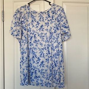 Ann Taylor Blue Flower Top